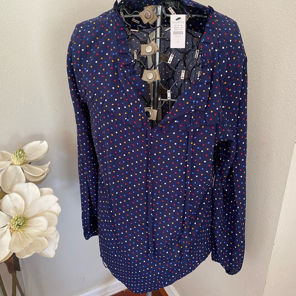 NWT Talbots Polka Dot Blouse